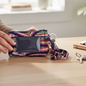 Vera Bradley Key & Card Holder W/Lanyard-Retro Ribbons NWT